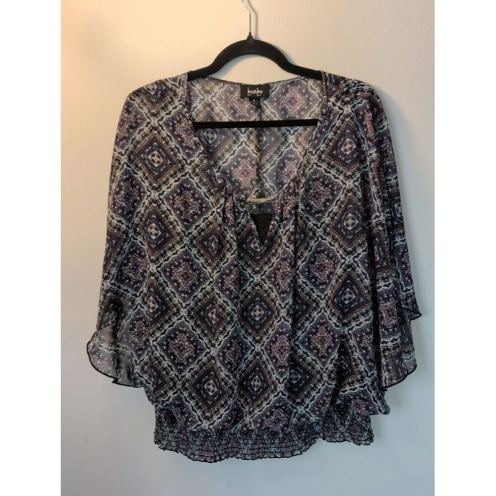 By & By Purple Turquoise Boho Sleeveless blouse Size Xl